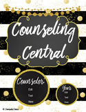 Counseling Central Binder Set/Tabs/Spines "Glam" {Black-Gold} 