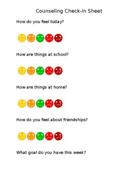 Preview of Counseling Check-in Sheet