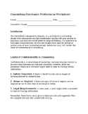 Counseling Disclosure Preferences Worksheet for Minors Tem