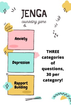 Preview of Counseling Game! Counseling Jenga Questions (Anxiety, Depression, Rapport)