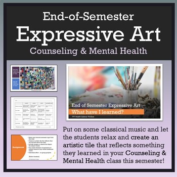 Preview of Counseling & Mental Health: End of Semester Easy Art Project (Wall Tiles)