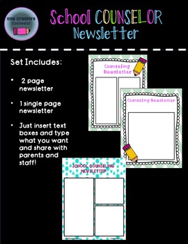 Preview of School Counseling Newsletter Templates