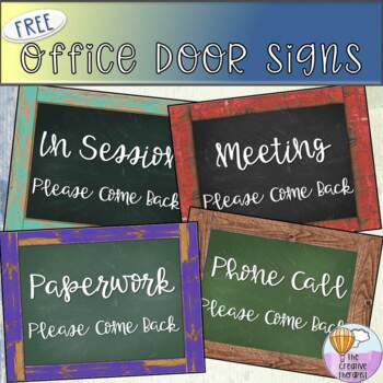 Counseling Office Door Signs - *Free Product by The Creative Therapist