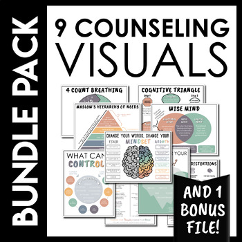 Preview of Counseling Printables Bundle Pack (Includes 10 Resources!)