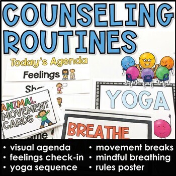 Preview of Counseling Routine: Yoga, Breathing, Agenda, and More!