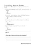 Counseling Services Survey for Teachers