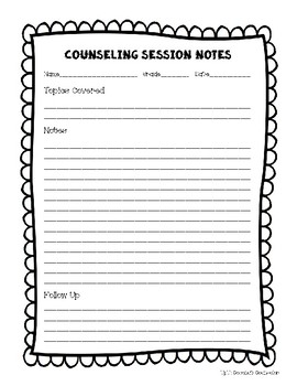 school counseling notes template