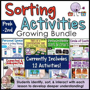 Preview of Counseling Sorting Activities Growing Bundle