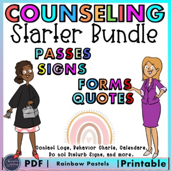 Preview of Counseling Starter Bundle | Back to School | Counselor Office Decor