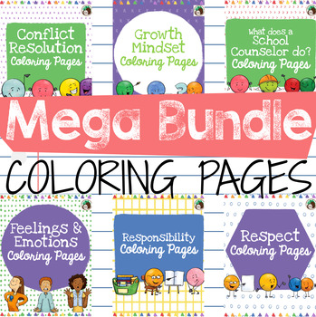Preview of Counseling Topics Coloring Pages BUNDLE