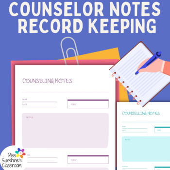 Counselling Counseling Notes Records Meeting Notepad Organization Counselor