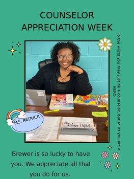 Preview of Counselor Appreciation Creations: Editable Posters Pack