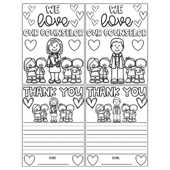 Counselor Appreciation Thank You Coloring Pages & Writing- We Love Our ...