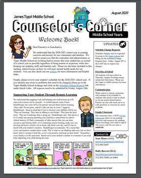 Preview of Counselor Monthly Newsletter Template