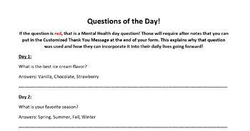Preview of Counselor Question of the Day!