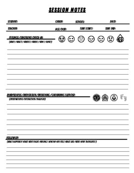 Preview of Counselor Session Notes Template