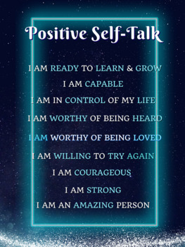 Preview of Counselor Strategy Poster (Positive Self-Talk)