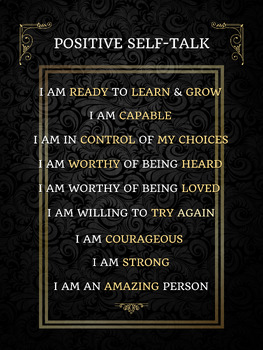 Preview of Counselor Strategy Poster (Positive Self-Talk)