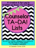 Counselor Ta-Da! Lists Set {Black & Bold Post-It? Note Design}