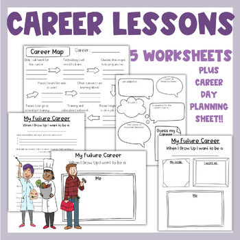 Preview of Counselor career lesson activities plus career day planning sheet 