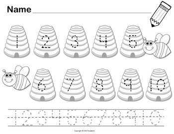 Count 1 to 10 - How Many Bees Counting Activity by Sweetie's | TpT