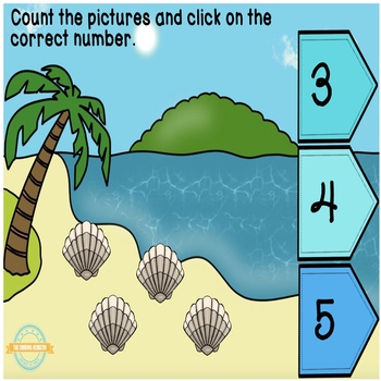Preview of Count 1 to 10 - Summer Theme - Boom Cards™ Distance Learning