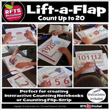 Preview of Count 1 to 20 Lift-A-Flap (D.I.Y. Interactive Notebook)