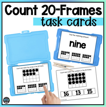 Preview of Count 20 Frames Numbers 0-20 Task Cards for Special Education
