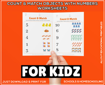 Preview of Count And Match Objects With Numbers Worksheet (1-10)