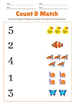 number matching 1 5 teaching resources teachers pay teachers