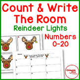 Count And Write The Room Numbers 0-20 Reindeer Lights