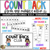 Count Back Numbers to 20 Kindergarten Math FLORIDA B.E.S.T