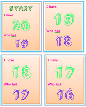 Preview of Count Backwards Loop Cards (Subtraction)