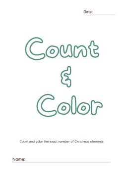 Preview of Count & Color Christmas Worksheet Set