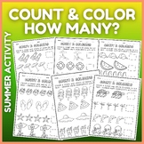 Count & Color and Write It Down in the Box  Summer Activity