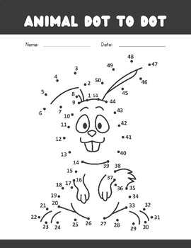 Preview of Count & Connect: Charming Gray and White Dot-to-Dot Worksheets for Math Mastery