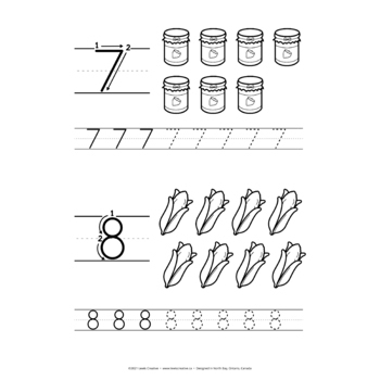 Count, Copy & Color • Fall Themed Number Tracing from 1 to 10 by Lewis ...