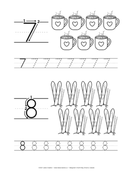 Count, Copy & Color • Winter Themed Number Tracing from 1 to 10 | TpT