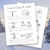 Count, Copy & Color • Winter Themed Number Tracing from 1 to 5