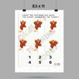 Count, Cut and Glue Numbers with Thanksgiving Turkeys