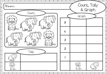 count graph tally zoo animal worksheets by apples and antics