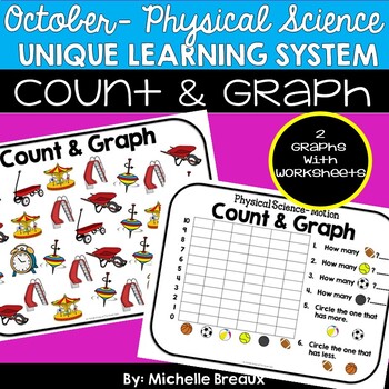 Preview of Count & Graph Unique Learning System Task Box- October Unit 2 Physical Science