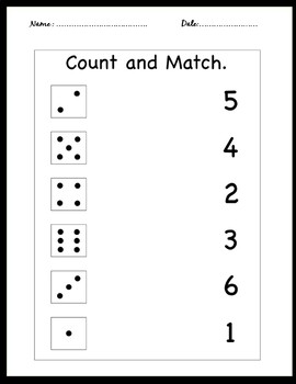 Count How Many , Cut and Paste , numbers 1-9 Kindergarten Worksheets.