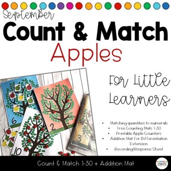 Preview of Count & Match Apples Numbers 1-30 Counting and Cardinality Number Sense