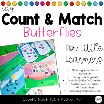 Count & Match Butterflies 1-30 Counting and Addition Math Tubs Spring