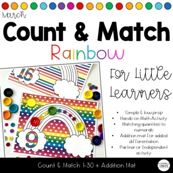 Preview of Count & Match Rainbows 1-30 Counting and Addition Math Tubs
