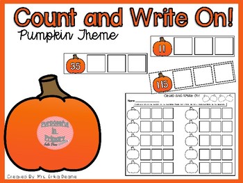 Preview of Count On and Write Numbers! Pumpkin Theme
