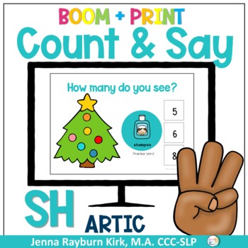 Preview of Count & Say Articulation for SH Sound: Holiday Themed BOOM Digital + Print