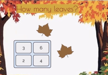 Preview of Count The Leaves BOOM Cards | Autumn Fall iPhone Tablet Kindle Computer Digital