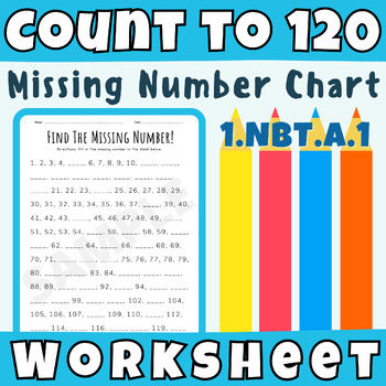 Preview of Count To 120 Chart (Fill In Missing Numbers) Printable 1st Grade Math 1.NBT.A.1